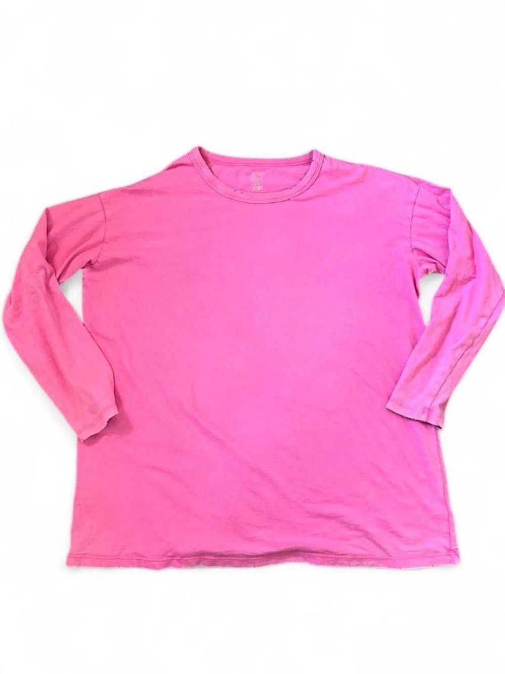 aerie Real Soft Boyfriend Tee - Long Sleeve Crewneck Top - Hot Pink